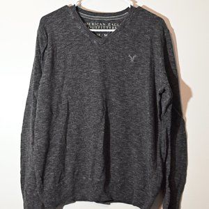 American Eagle V-Neck Grey Sweater
